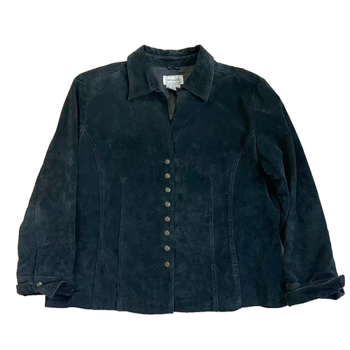 Y2k vtg suede leather jacket - y2k,