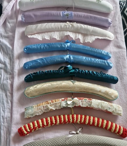 Vintage padded coat hangers - padded, x