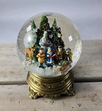 VTG 1990 Franklin Mint Carolers Snow Globe Music Box I'm Dreaming Of A White Chr