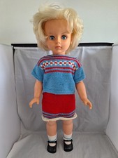 Vintage Palitoy Doll 23" 57cm Tall Blond Hair Made in England Dressed Shoes 