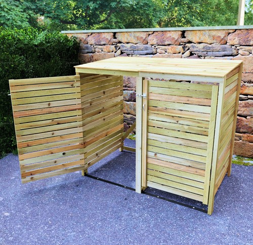 Double wheelie bin store - bin,