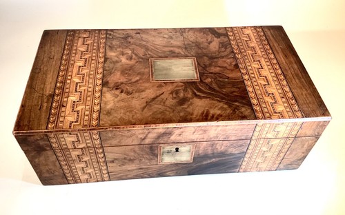 Antique walnut tunbridge ware - walnut,