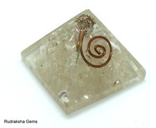 CLEAR QUARTZ ORGONE PYRAMID REIKI COPPER COIL ENERGY CHARGED ORGONITE CRYSTAL OM