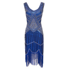 Plus Size Great Gatsby Costume 1920s Evening Party Sequins Fringed Flapper Dress