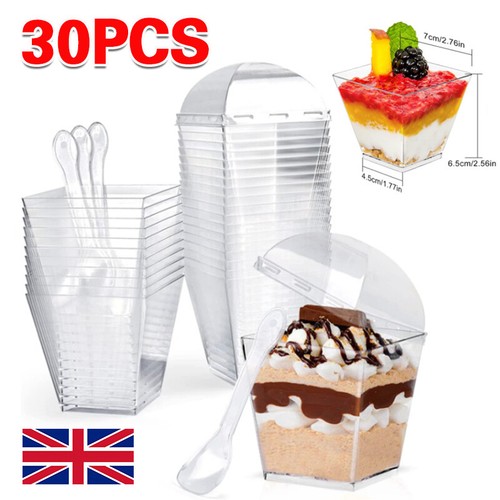 Pcs dessert cups with lids - 30,