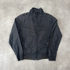 Schott Bomber Jacket Mens Large Military Windbreaker, Black