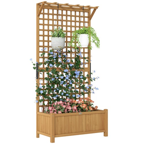 Outsunny wood planter with - wood,