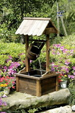 Garden Water Features HEISSNER Wooden Wishing Well Real Wood Decoration Pond