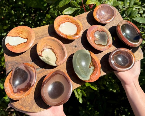 Polychrome jasper crystal bowl - polychrome,