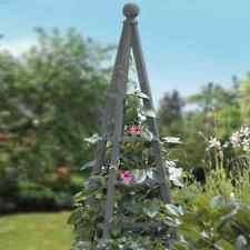 Large 1.5m Garden Obelisk Outdoor Climbing Plant Support Wooden Slate Grey Roses