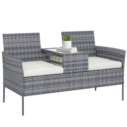 Outsunny rattan garden bench - rattan,