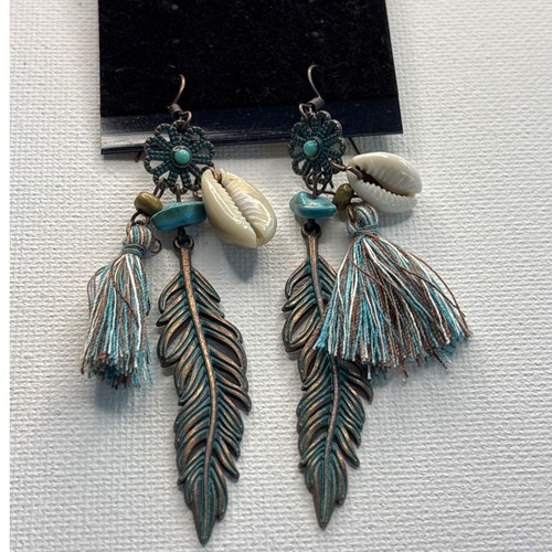 Earrings bronze cowrie shell