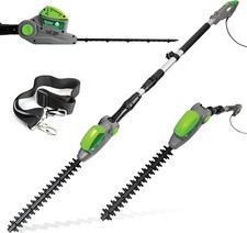Gracious Gardens Hedge Trimmer Long Reach Corded 550W Extendable with Harness