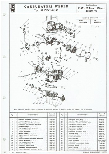Fiat 128 1100cc - 1100cc, weber