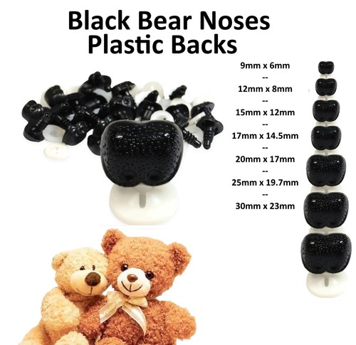 Bear noses with safety backs - with,