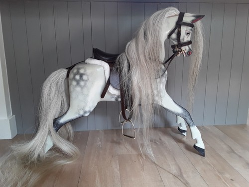 Brown leather rocking - brown, horse