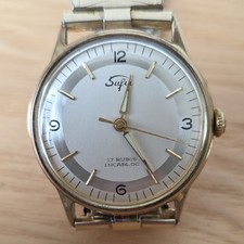 Vintage Sufir gold plated mens watch 17 J incabloc mechanical