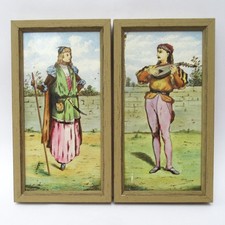 Pair of antique hand painted