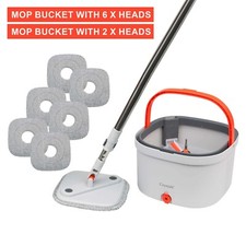 Self-Cleaning 360-Degree Rotate Spin Mop Bucket Set Microfiber Head Washing Dry