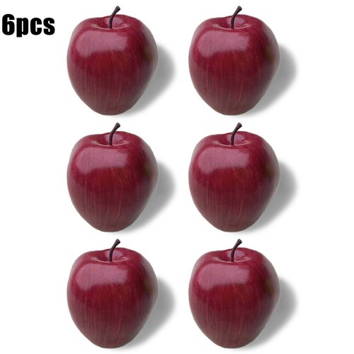 6pcs artificial red apples - 6pcs,