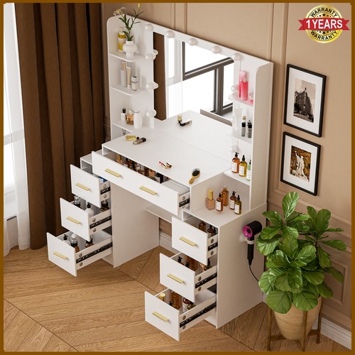 Large dressing table with led - large,