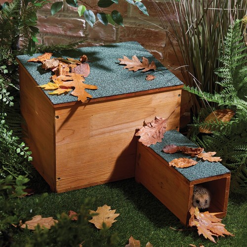Hedgehog house with felt roof - hedgehog,