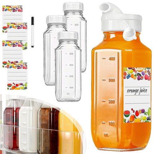 Glass juice bottles - 4x,