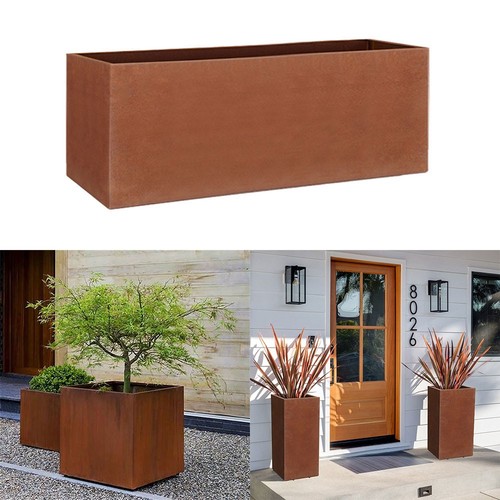 Corten steel rectangle cube - rectangle,