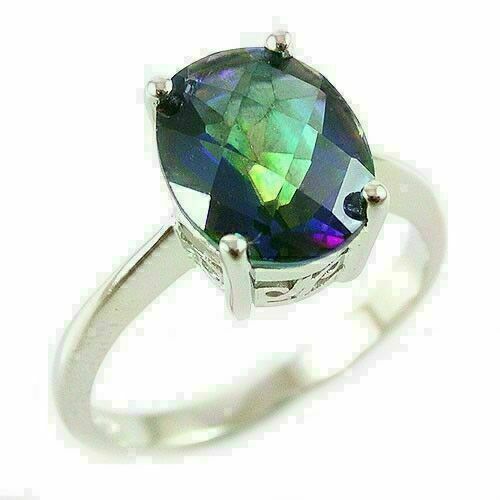 Silver ring mystic topaz - silver,