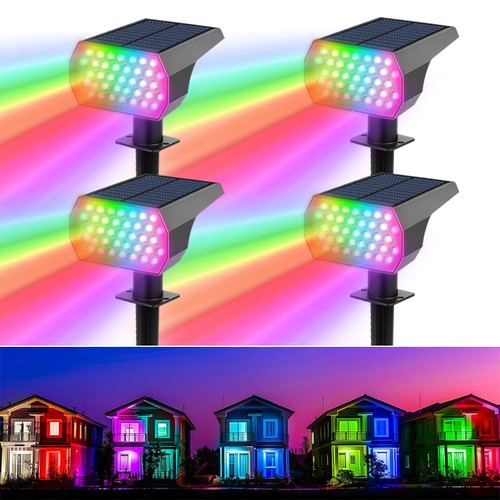 4pcs rgb solar spotlight - 4pcs,