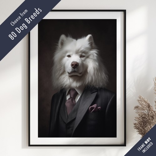 Smartly dressed dog portrait - dressed,