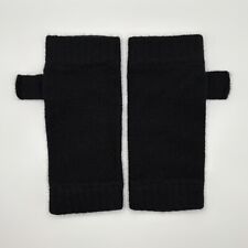 100% Pure Cashmere Classic Black Wrist Warmers Gloves Soft & Warm Made Scotland