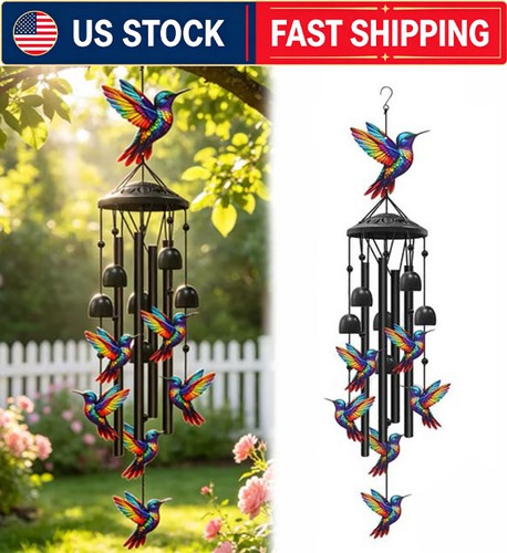 Large hummingbird wind chimes - large,