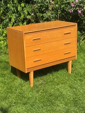 Vintage Mid-Century Teak Small Chest of Three Drawers on Legs