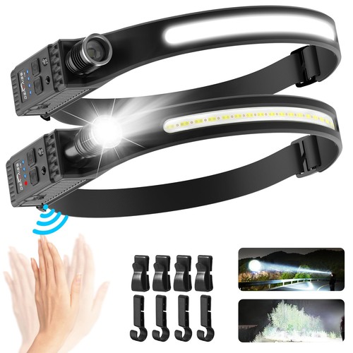 Head torch rechargeable 2 - head, [2