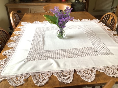 Vintage cream hand crochet - cream,