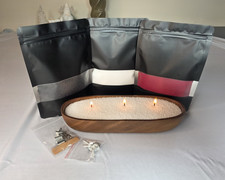 DIY Candle Kit - 200g Candle Sand, Wooden Bowl, 15 Candle Wicks, Sand Bag