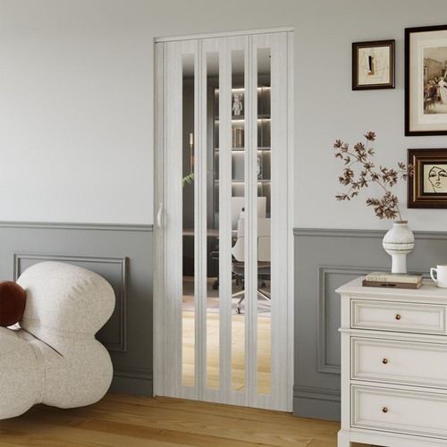 Folding door white wood grain - door,