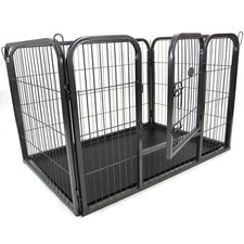 Heavy Duty Dog Puppy Cage Pet Playpen Whelping Box Metal Run Enclosure Floor