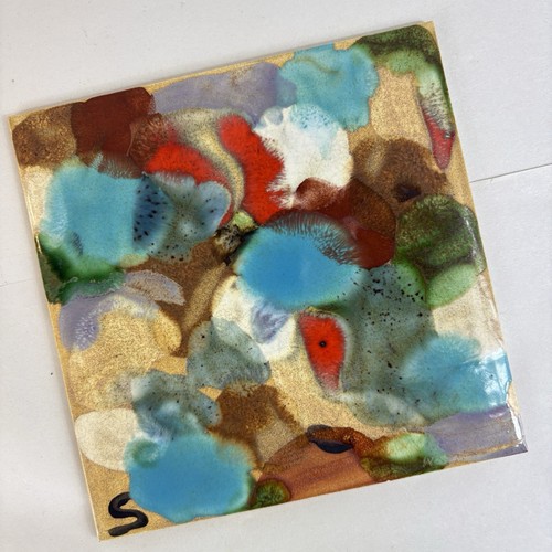 Trivet tile signed glazed - trivet,