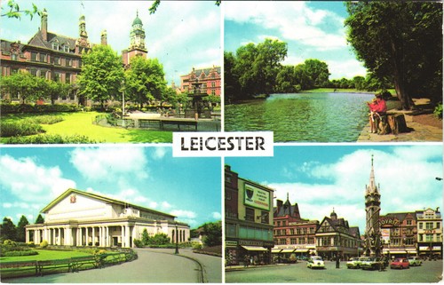 Leicester multiview postcard - multiview,