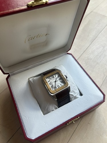 Cartier santos 100 gold and - xl,