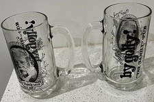 2 Vintage Holly’s By Golly Family Pub Glass Mugs Uncle Teddys