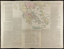 1830ca - Large map from Ancient Greece (Antique) - Lesage