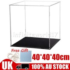 40*40*40 Acrylic Display Case Dustproof Box Perspex Clear Collectibles Model UK