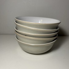 5 x Denby Beige  Linen Cereal Bowls 16.5cm dia, 6cm high