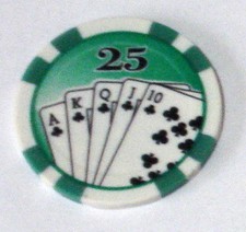 25 x Royal Flush Numbered Clay