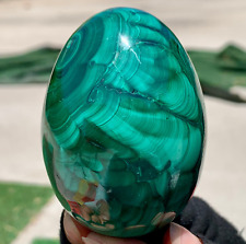 412G Natural glossy Malachite egg transparent cluster rough mineral sample