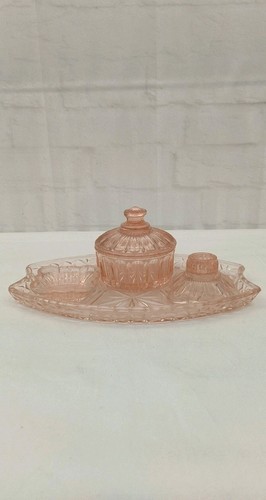 Vintage peach glass dressing - peach,