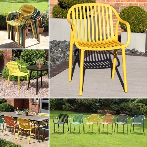 Stackable yellow outdoor chair - yellow,